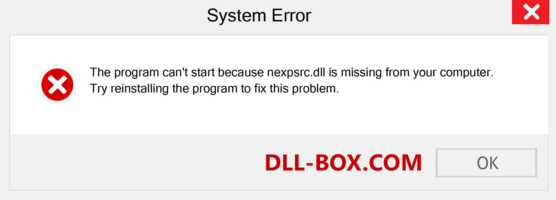  nexpsrc.dll file is missing?. Download for Windows 7, 8, 10 - Fix  nexpsrc dll Missing Error on Windows, photos, images